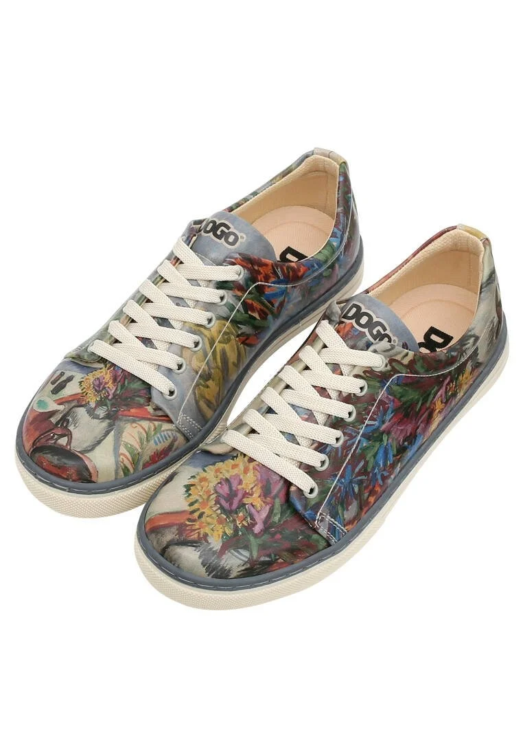 Femme Cuir Vegan Multicolore Baskets - Still Life Motif