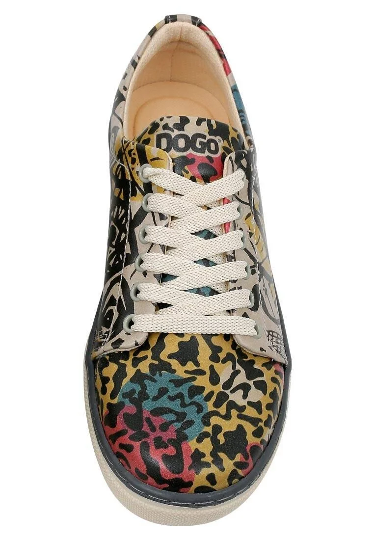Femme Cuir Vegan Multicolore Baskets - Eternal Swirl Motif