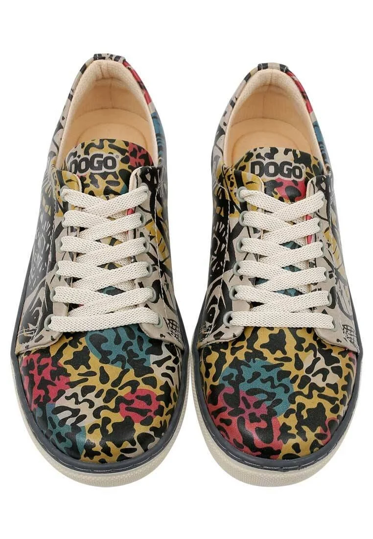 Femme Cuir Vegan Multicolore Baskets - Eternal Swirl Motif