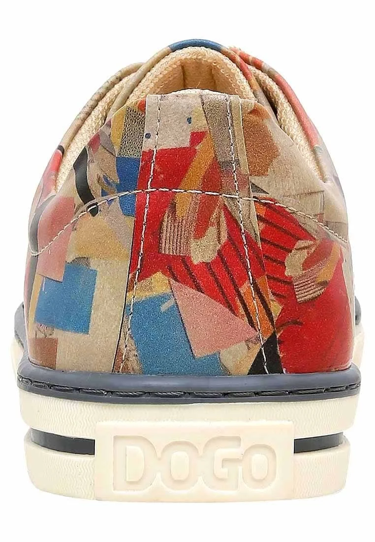 Femme Cuir Vegan Multicolore Baskets - Hi Fish Motif