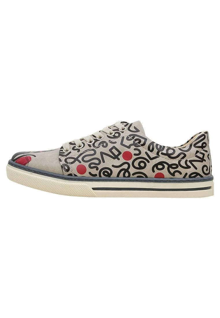Femme Cuir Vegan Multicolore Baskets - Cat and Mouse Motif