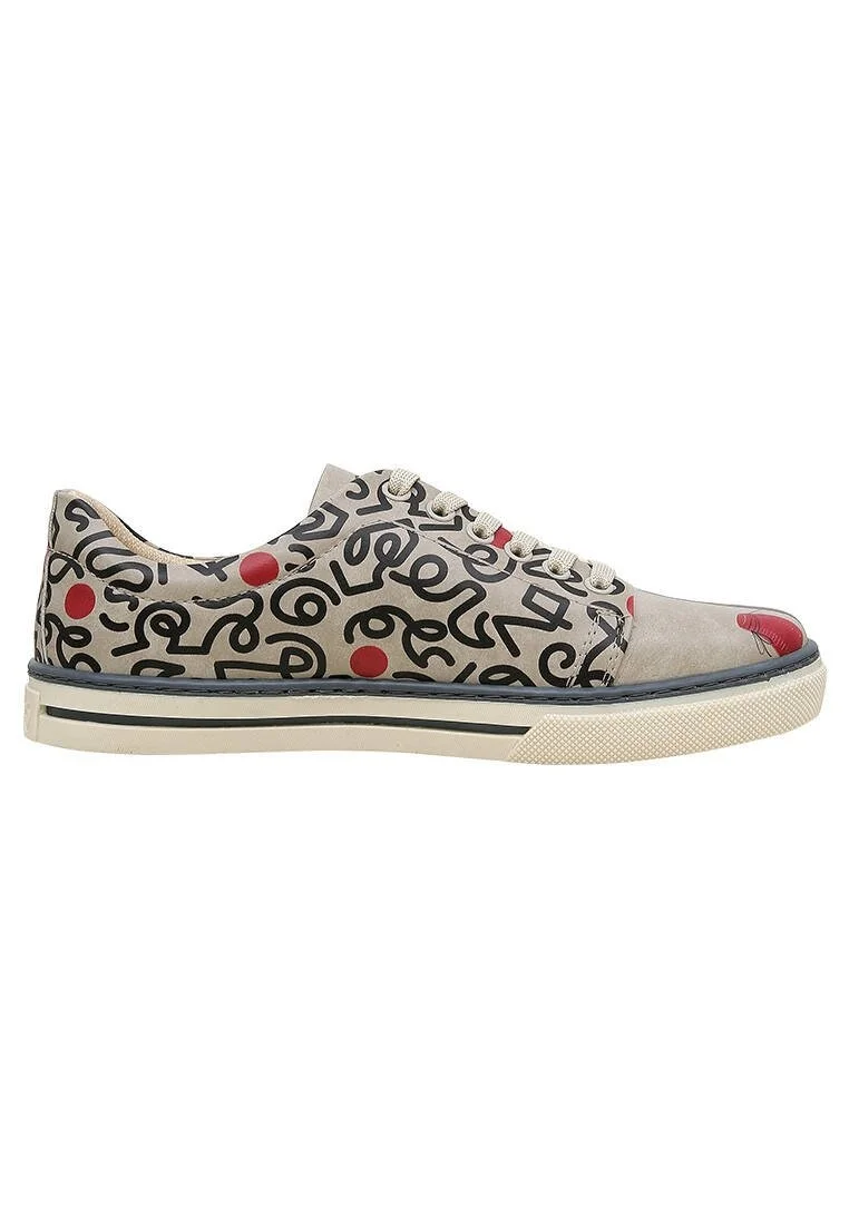 Femme Cuir Vegan Multicolore Baskets - Cat and Mouse Motif