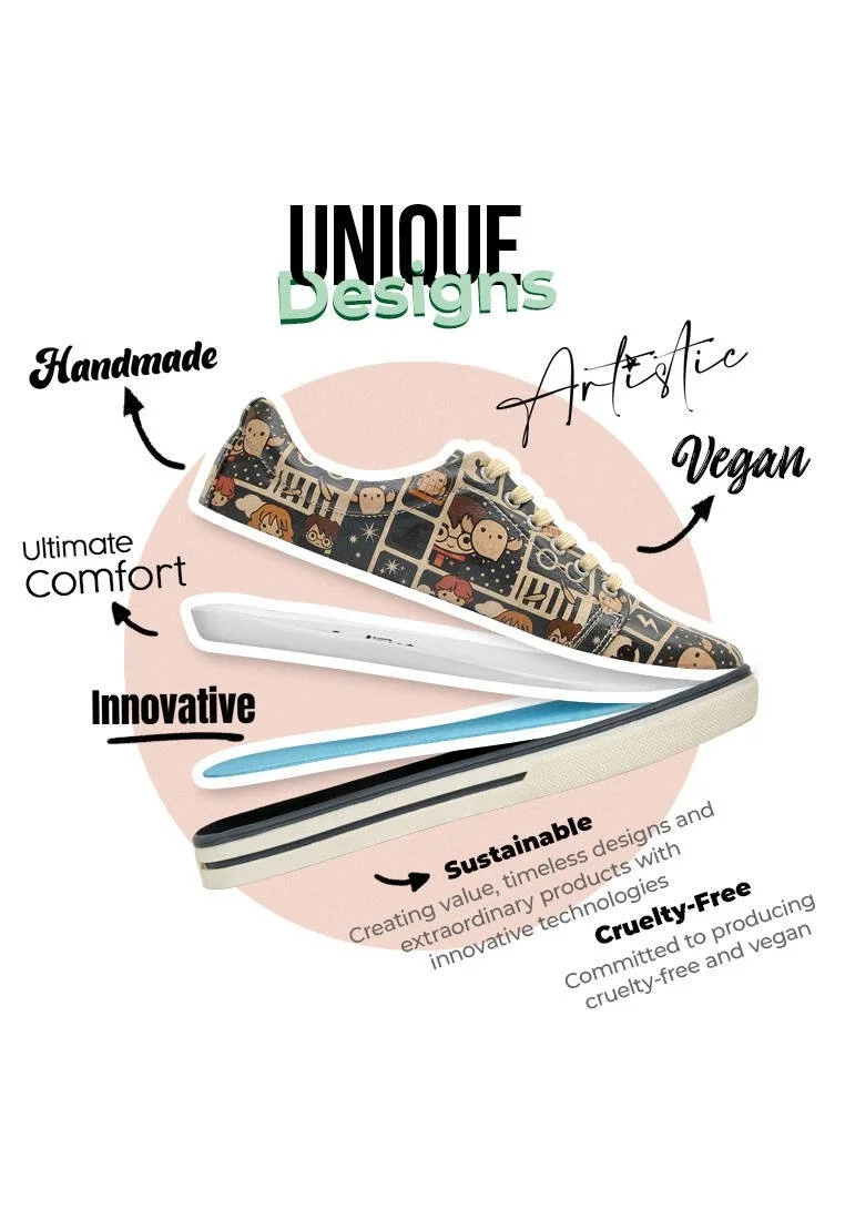 Femme Cuir Vegan Multicolore Baskets - Warner Bros Expecto Patronum Harry Potter Motif