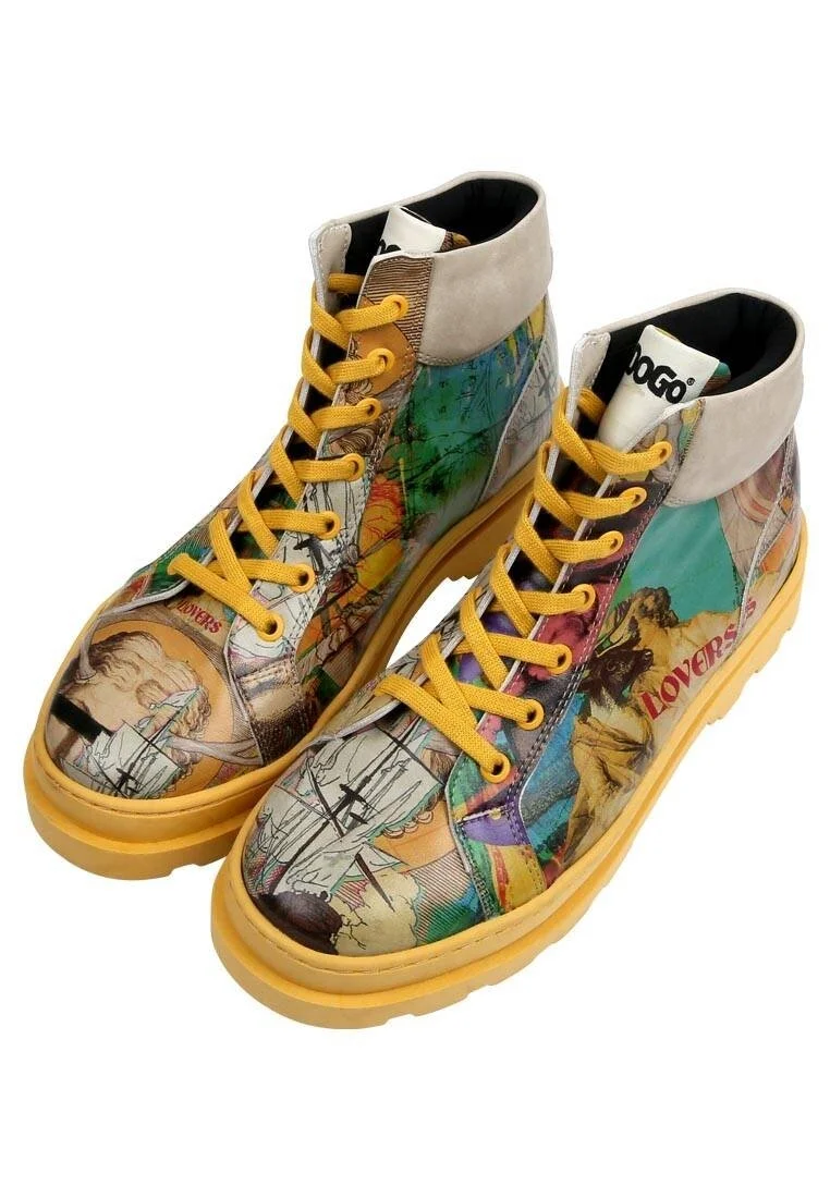 Femme Cuir Vegan Multicolore Bottes - Ancient Tales Motif