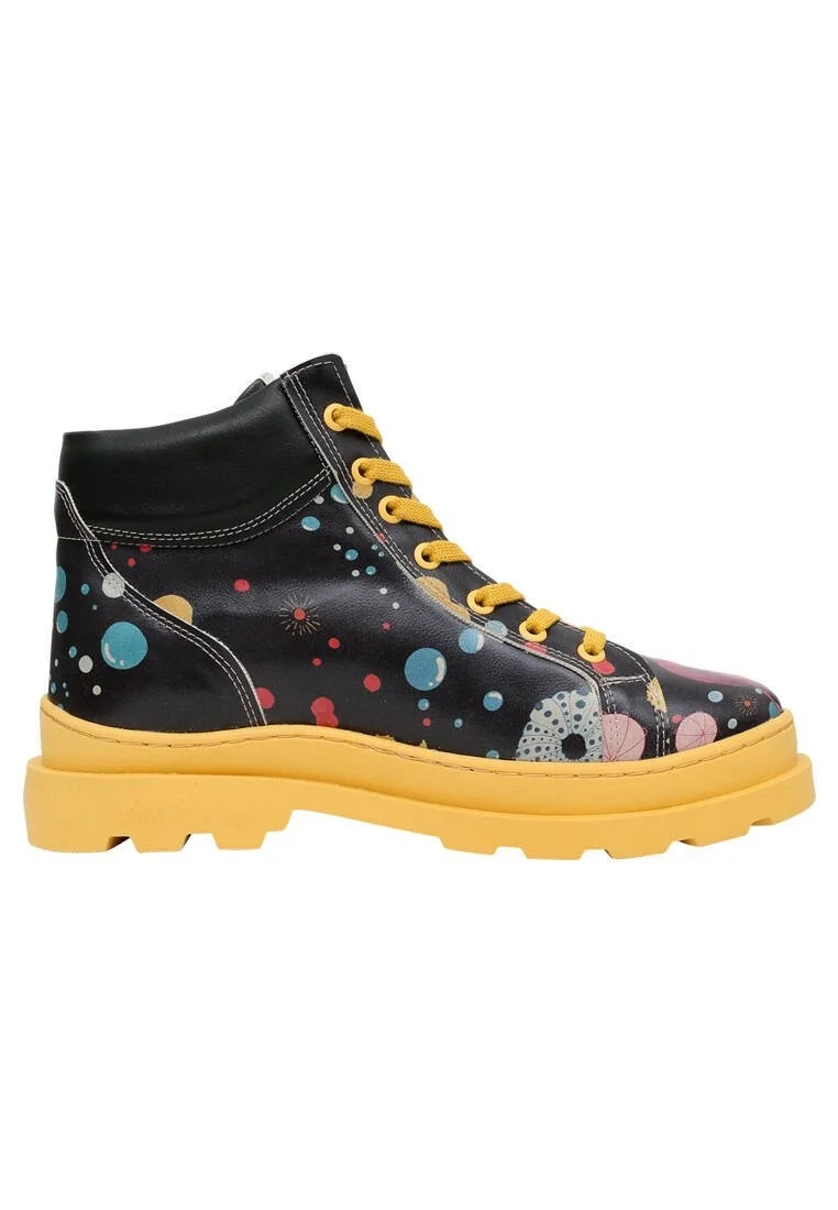 Femme Cuir Vegan Multicolore Bottes - Jelly Stars Motif