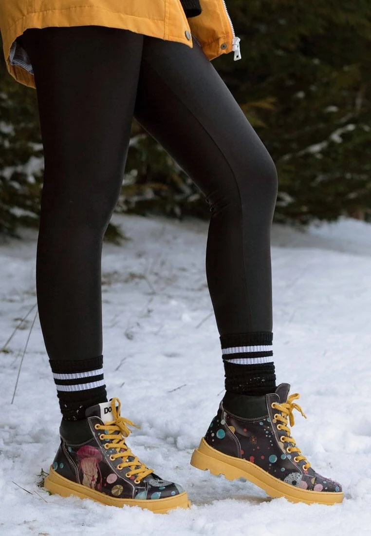 Femme Cuir Vegan Multicolore Bottes - Jelly Stars Motif