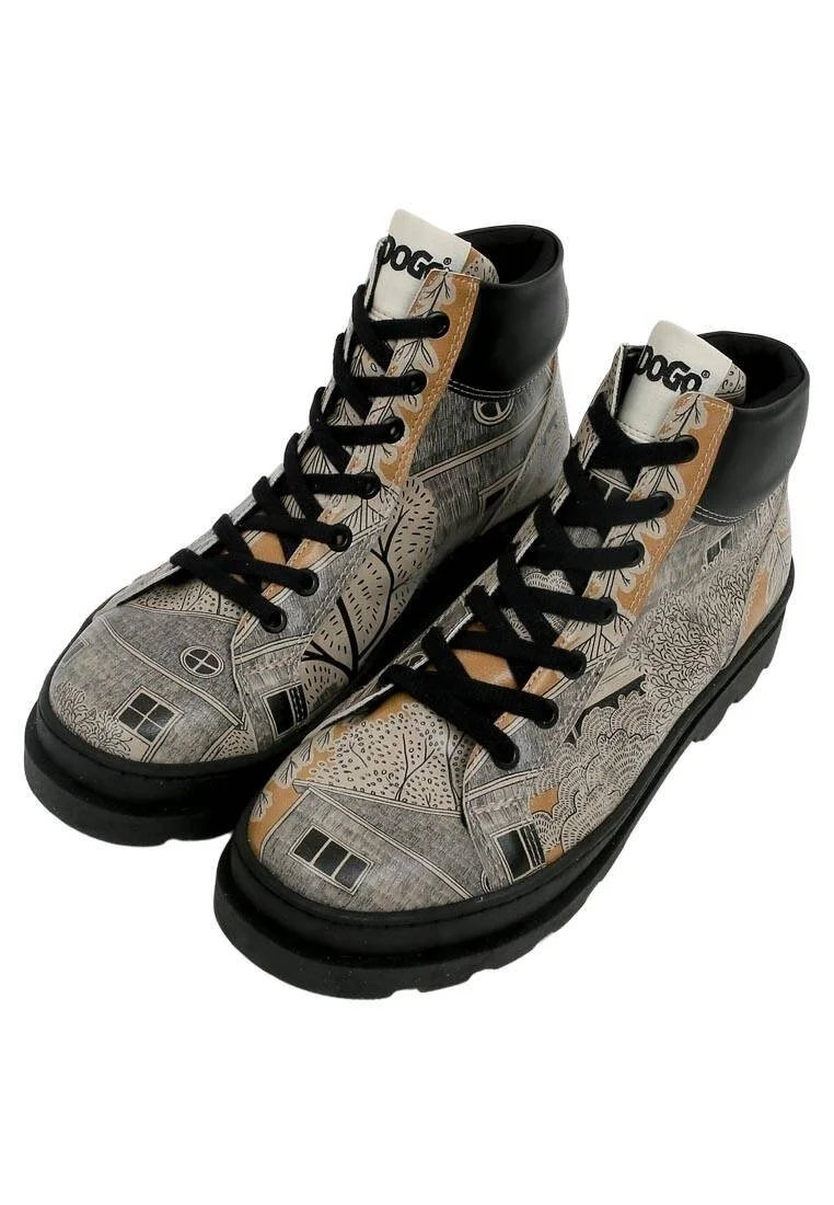 Femme Cuir Vegan Multicolore Bottines - There You Are Motif