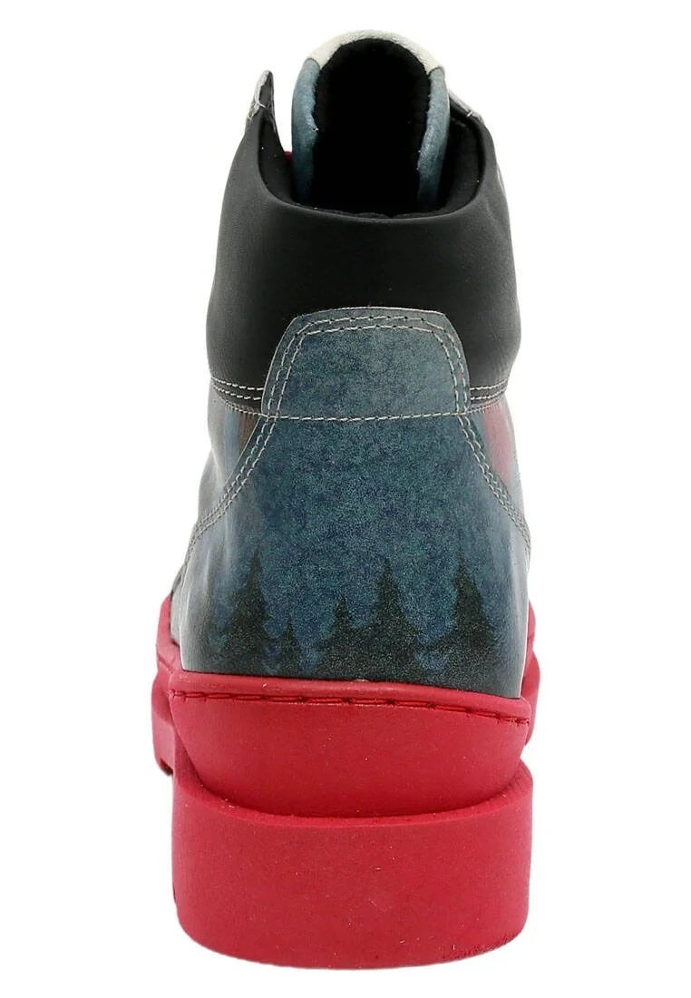 Femme Cuir Vegan Multicolore Bottines - Bear With a Balloon Motif