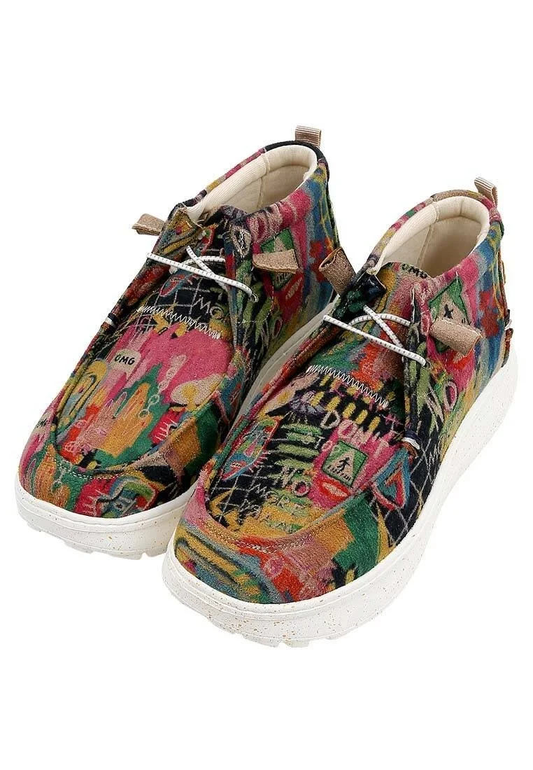 Femme Cuir Vegan Multicolore Bottes - No More Drama Motif