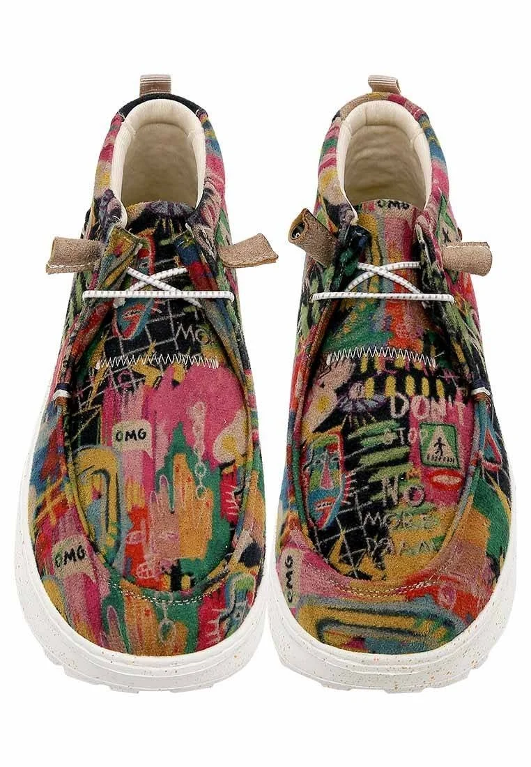 Femme Cuir Vegan Multicolore Bottes - No More Drama Motif