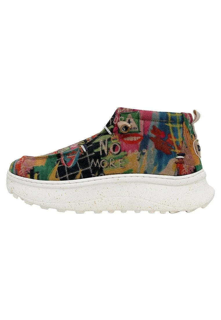 Femme Cuir Vegan Multicolore Bottes - No More Drama Motif