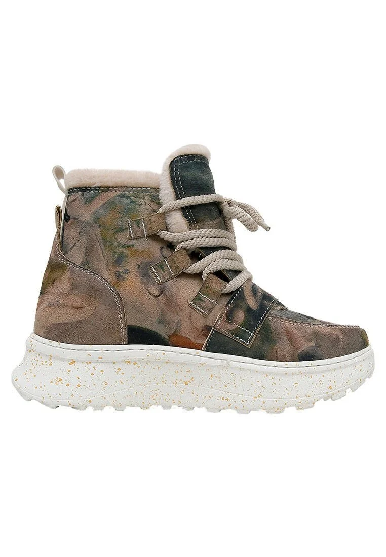 Femme Cuir Vegan Multicolore Bottes - Ballerinas Motif