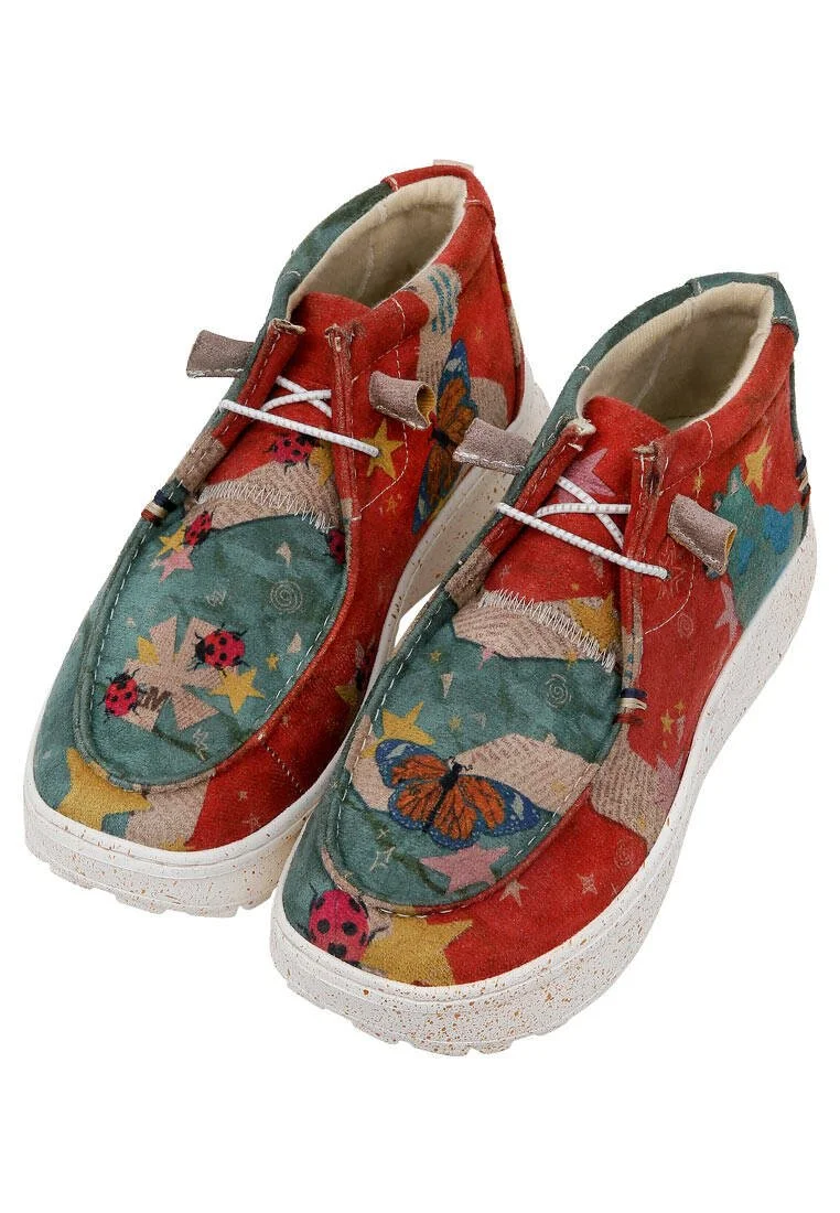 Femme Cuir Vegan Multicolore Bottes - Paperanimals Motif