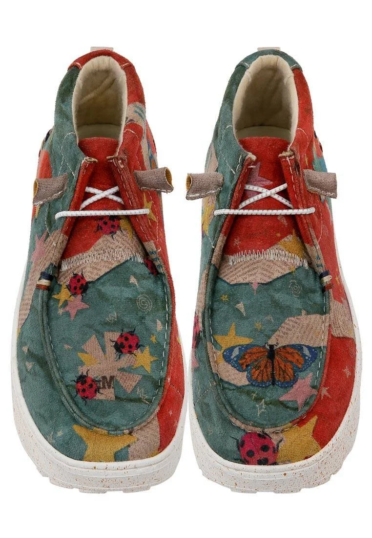 Femme Cuir Vegan Multicolore Bottes - Paperanimals Motif