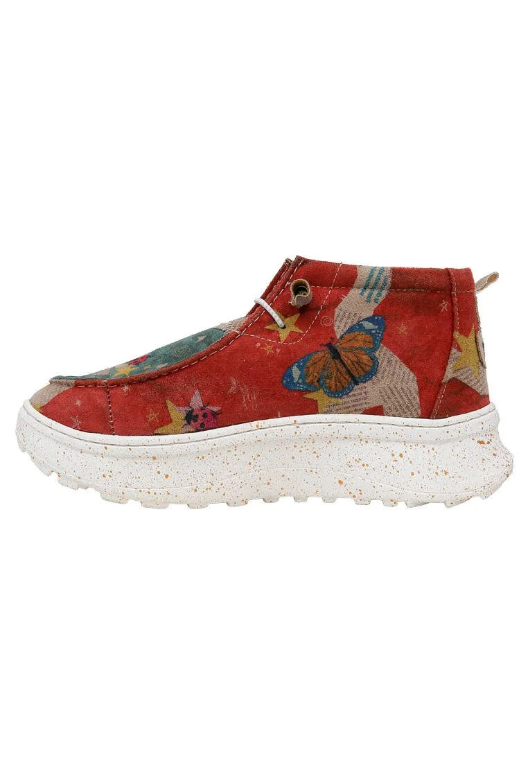Femme Cuir Vegan Multicolore Bottes - Paperanimals Motif