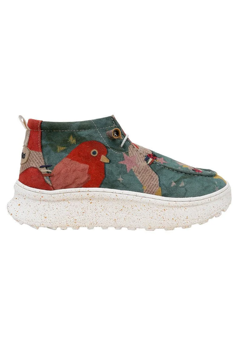 Femme Cuir Vegan Multicolore Bottes - Paperanimals Motif