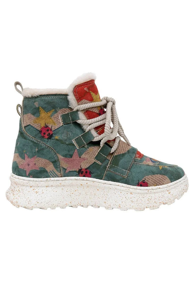 Femme Cuir Vegan Multicolore Bottes - Paperanimals Motif