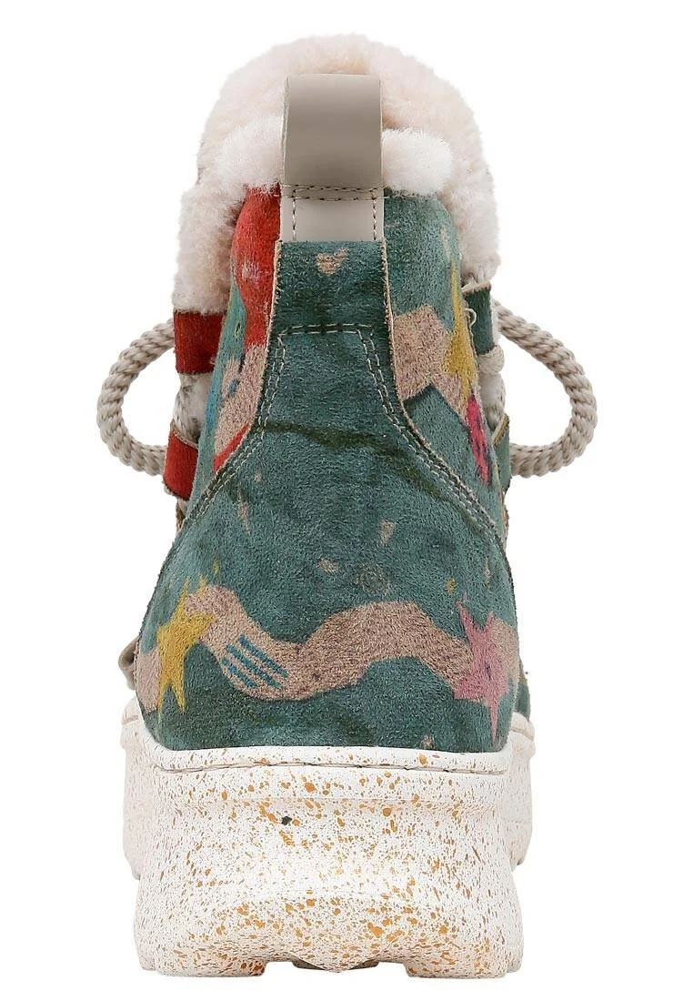 Femme Cuir Vegan Multicolore Bottes - Paperanimals Motif