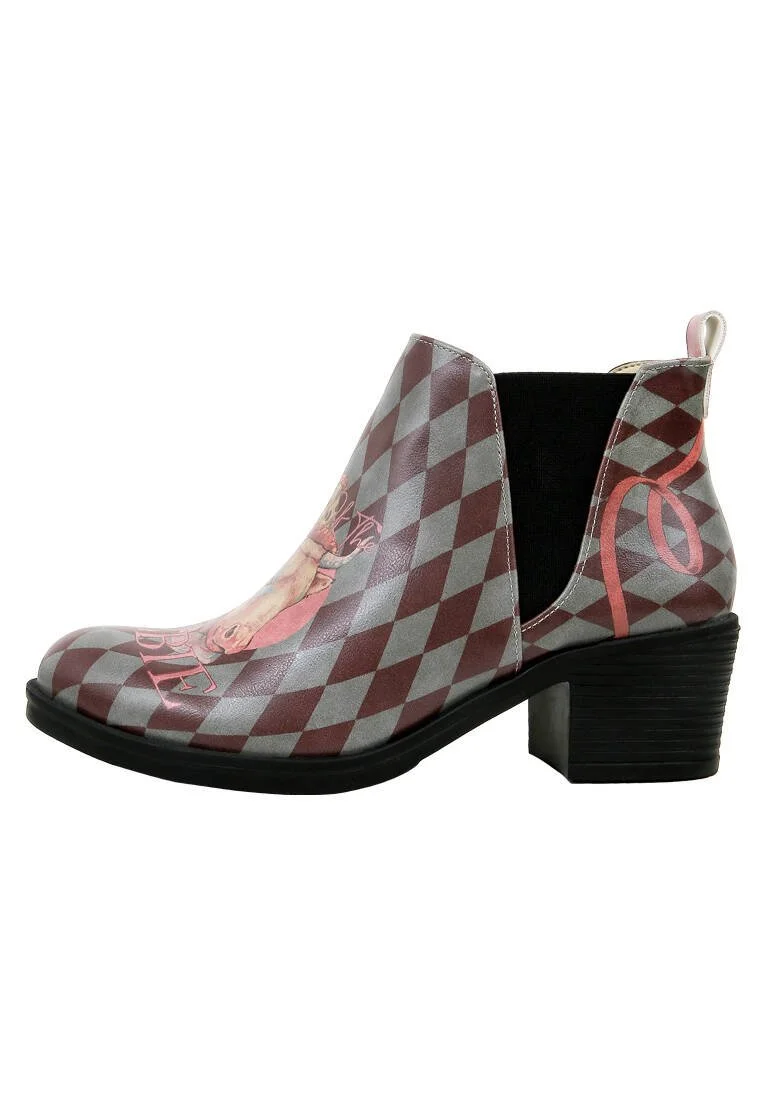 Femme Cuir Vegan Multicolore Bottes Longues - Abbie Motif