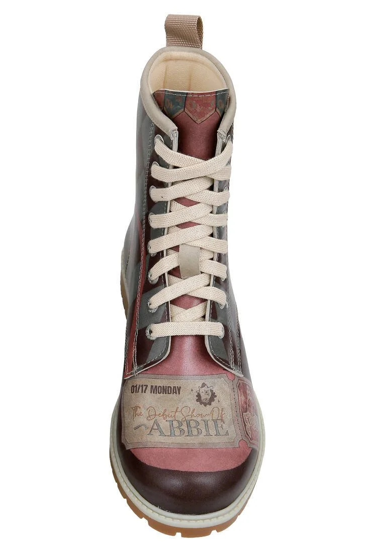 Femme Cuir Vegan Multicolore Bottes Longues - Abbie Motif