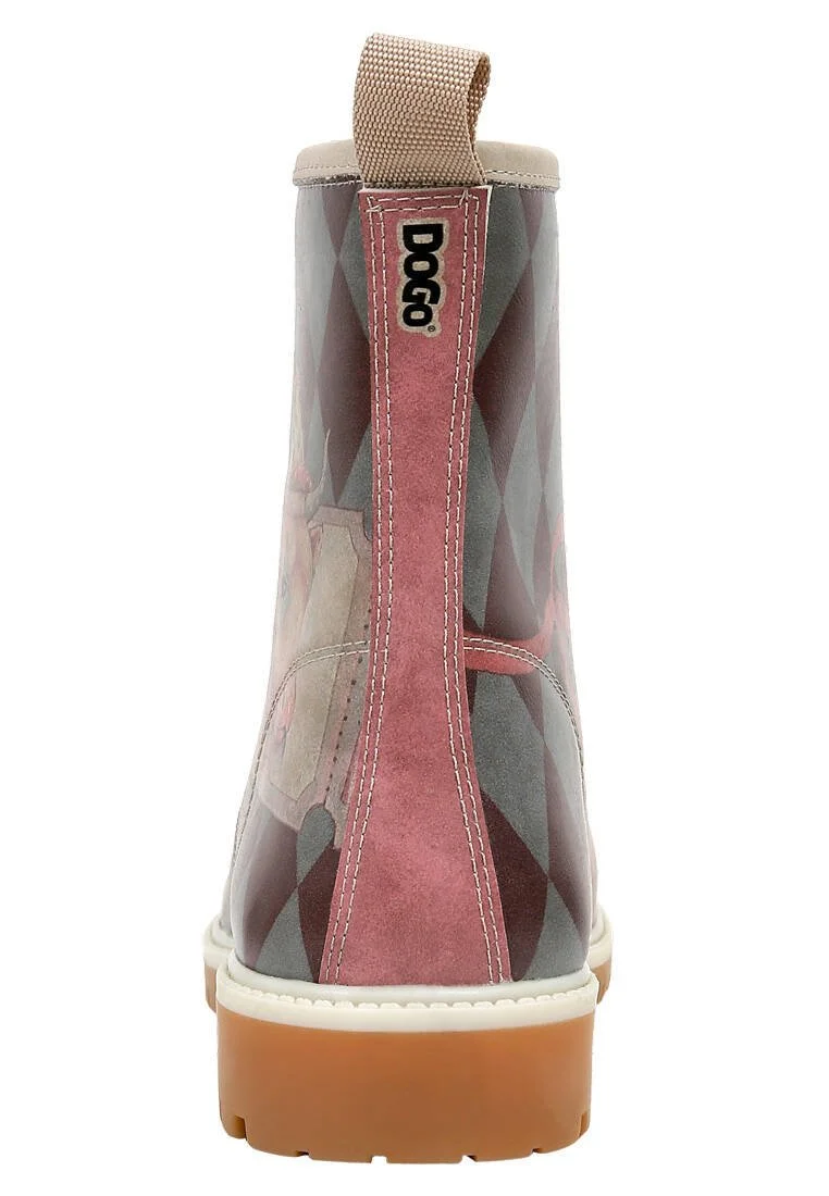 Femme Cuir Vegan Multicolore Bottes Longues - Abbie Motif