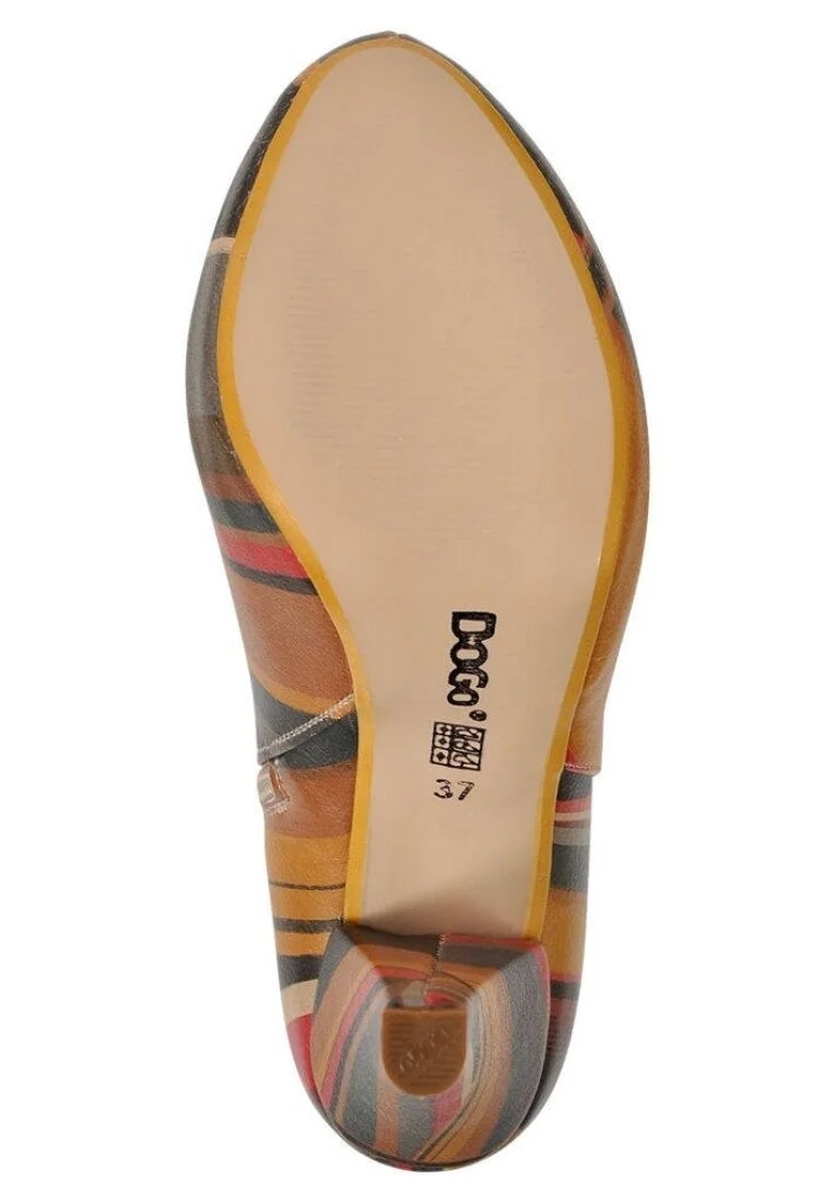 Femme Cuir Vegan Multicolore Bottillon - Fields of color Motif