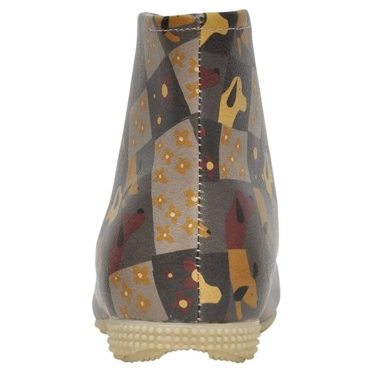Femme Cuir Vegan Multicolore Bottines - Say Hello Motif