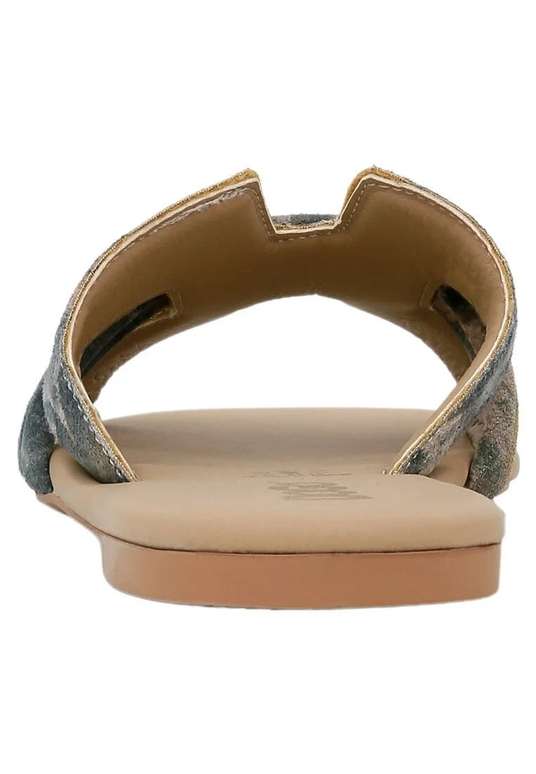 Femme Cuir Vegan Multicolore Chaussons - Ballerinas Motif