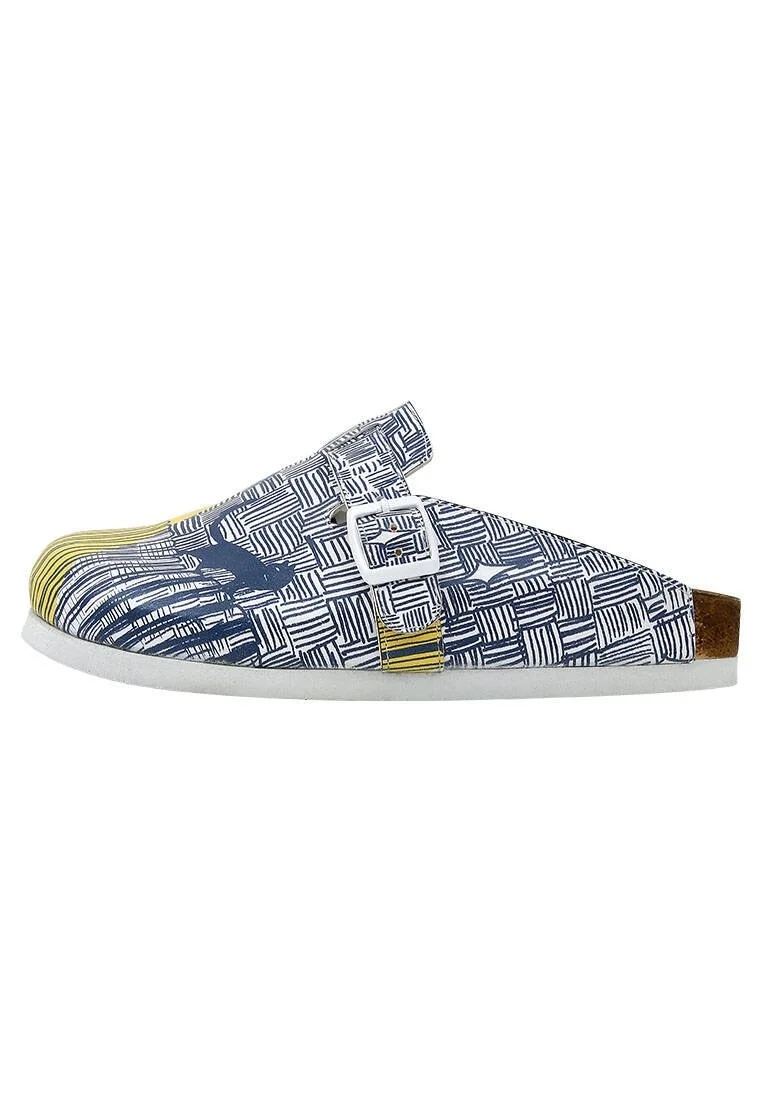 Femme Cuir Vegan Multicolore Chaussons - Florasancat Motif