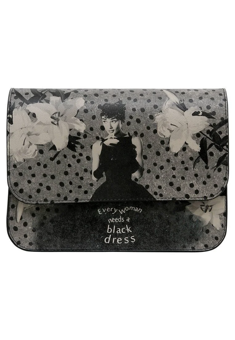 Femme Cuir Vegan Multicolore Sac à Main - Black Dress Motif