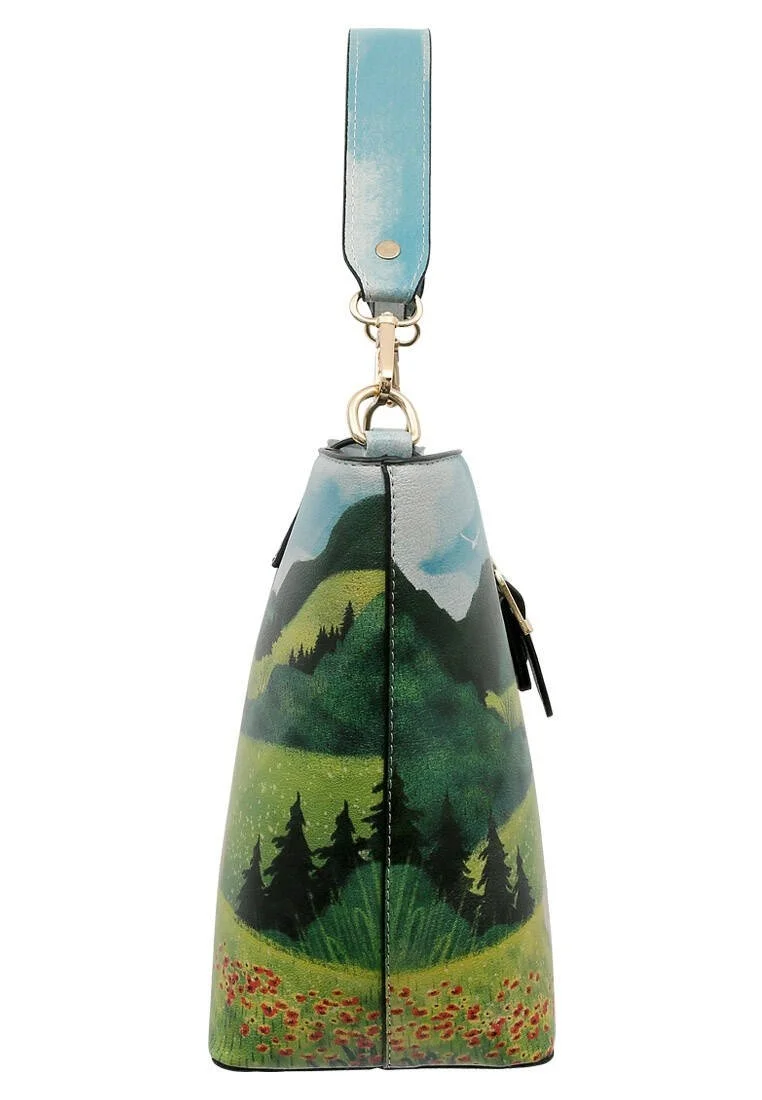 Femme Cuir Vegan Multicolore Sac à Main - Blissful Journey Motif