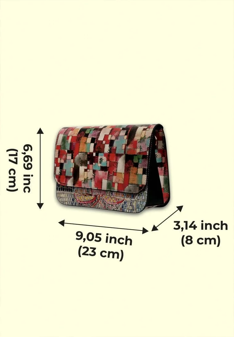 Femme Cuir Vegan Multicolore Sac à Main - Mini Mosaic Motif