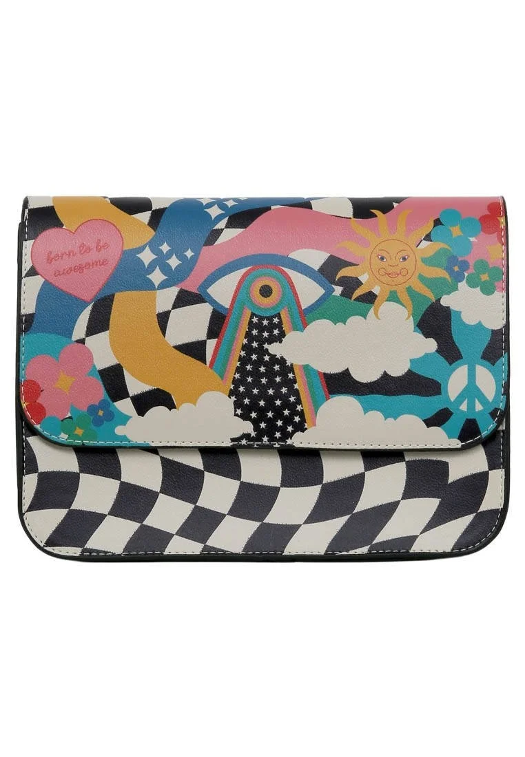 Femme Cuir Vegan Multicolore Sac à Main - Born to be Awesome Motif