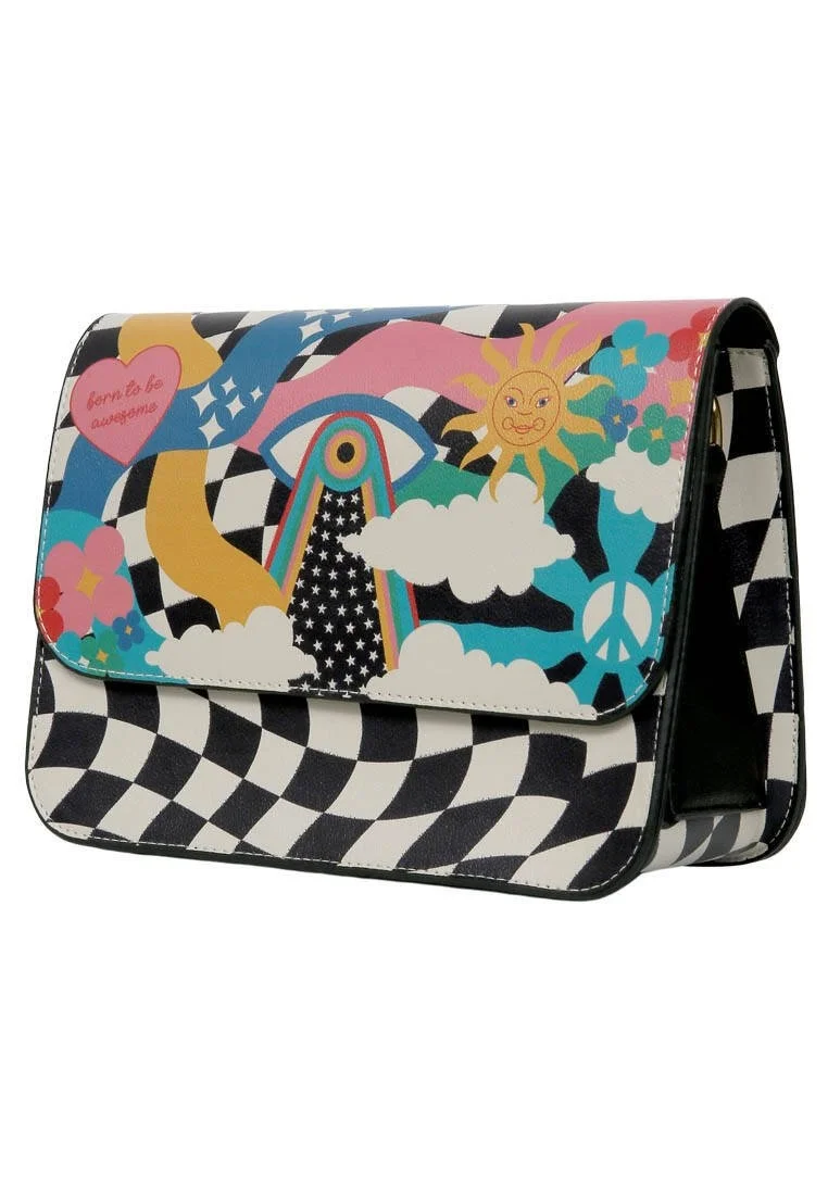 Femme Cuir Vegan Multicolore Sac à Main - Born to be Awesome Motif
