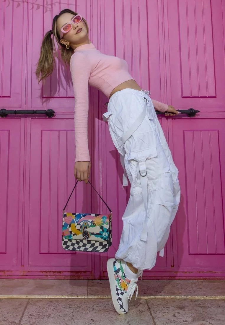 Femme Cuir Vegan Multicolore Sac à Main - Born to be Awesome Motif