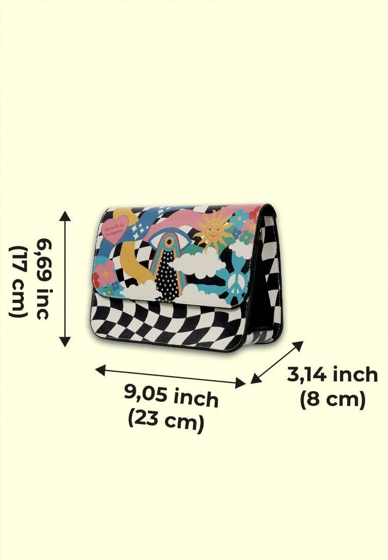 Femme Cuir Vegan Multicolore Sac à Main - Born to be Awesome Motif