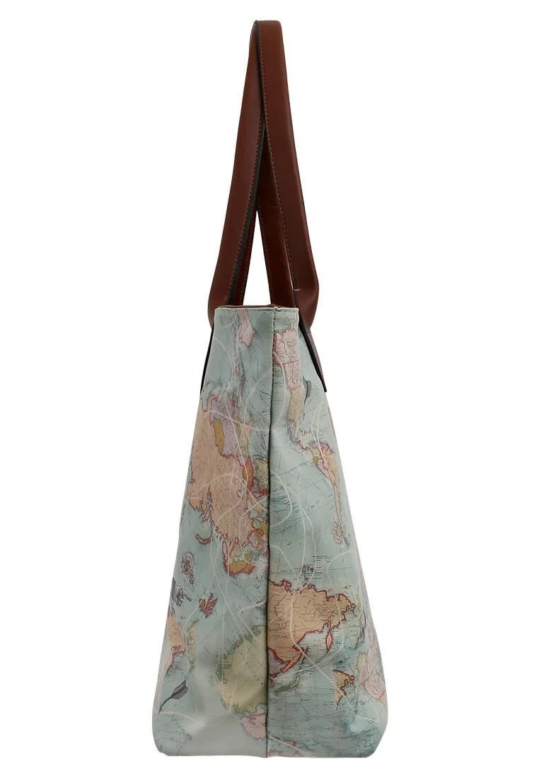 Femme Cuir Vegan Multicolore Sac d'épaule - Explore Motif