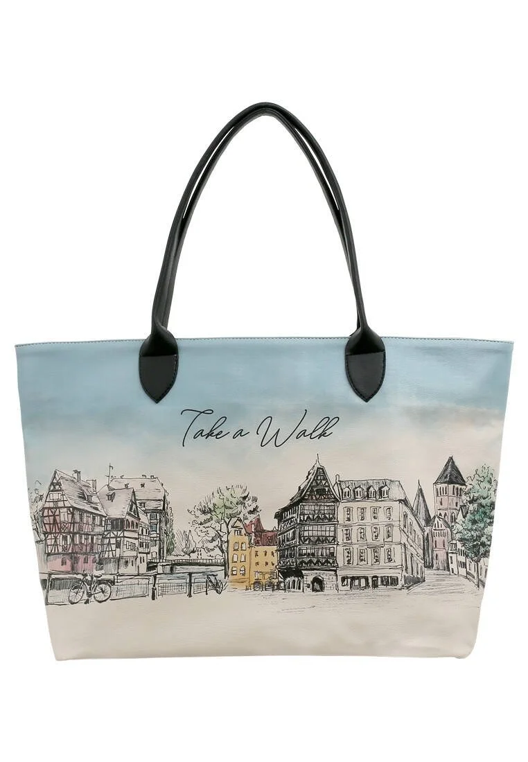 Femme Cuir Vegan Multicolore Sac d'épaule - Take a Walk Motif
