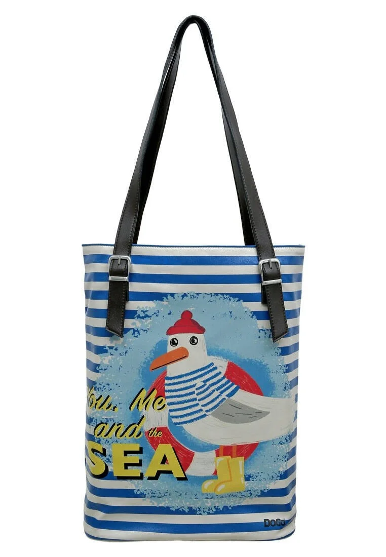 Femme Cuir Vegan Multicolore Sac d'épaule - You, Me and the Sea Motif