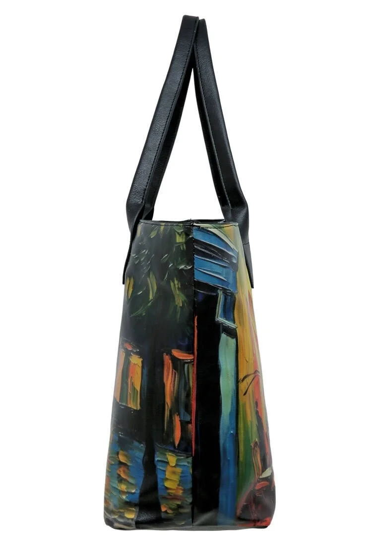 Femme Cuir Vegan Multicolore Sac d'épaule - Pastel Night Motif