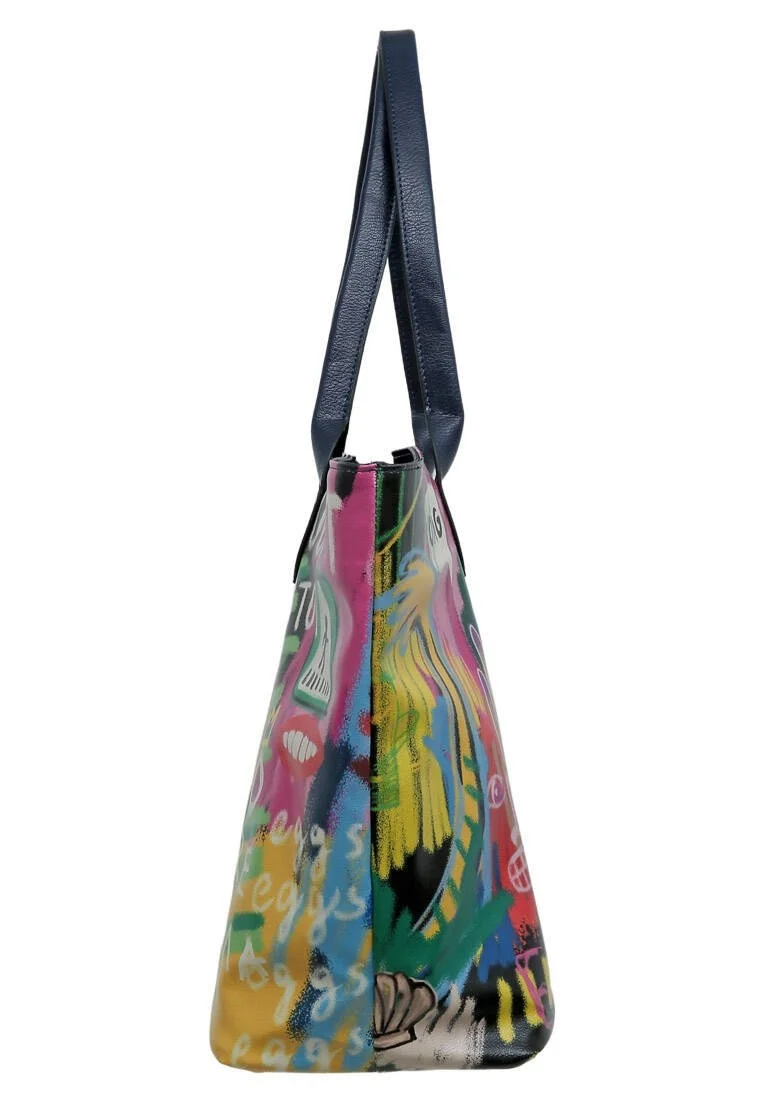 Femme Cuir Vegan Multicolore Sac d'épaule - No More Drama Motif
