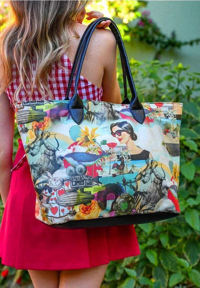 Femme Cuir Vegan Multicolore Sac d'épaule - Lucid Dreaming Motif
