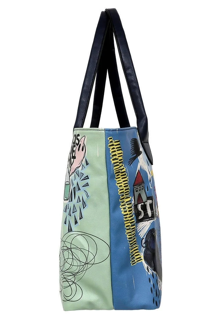 Femme Cuir Vegan Multicolore Sac d'épaule - I was here Motif