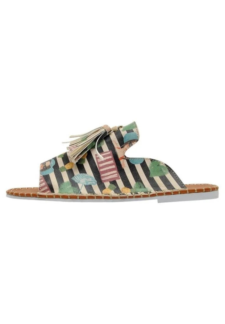 Femme Cuir Vegan Multicolore Sandales - Stay Cool Motif