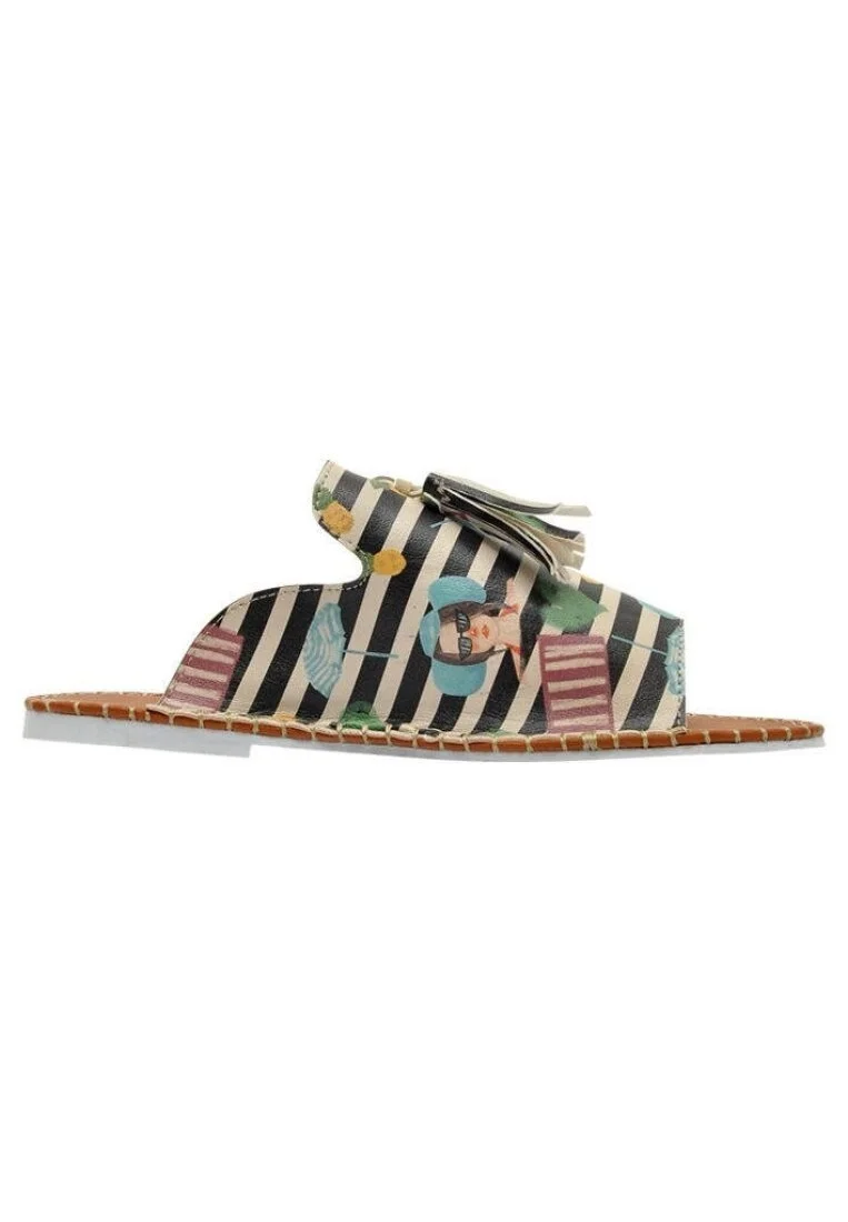 Femme Cuir Vegan Multicolore Sandales - Stay Cool Motif