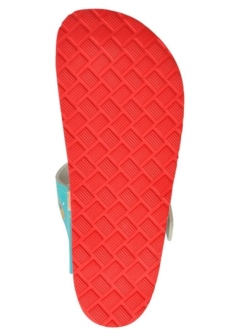 Femme Cuir Vegan Multicolore Sandales - A Bird's Eye View of Beach Motif