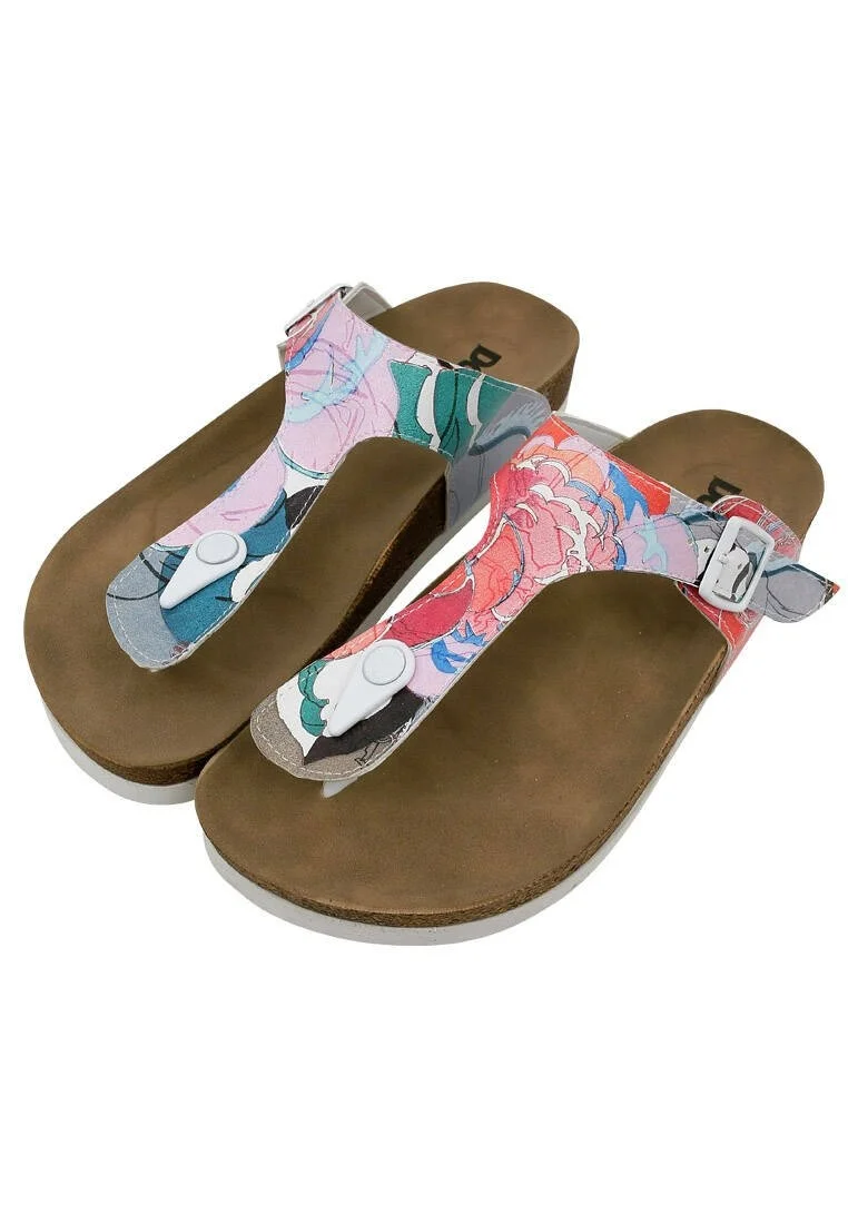 Femme Cuir Vegan Multicolore Sandales - Hello Motif