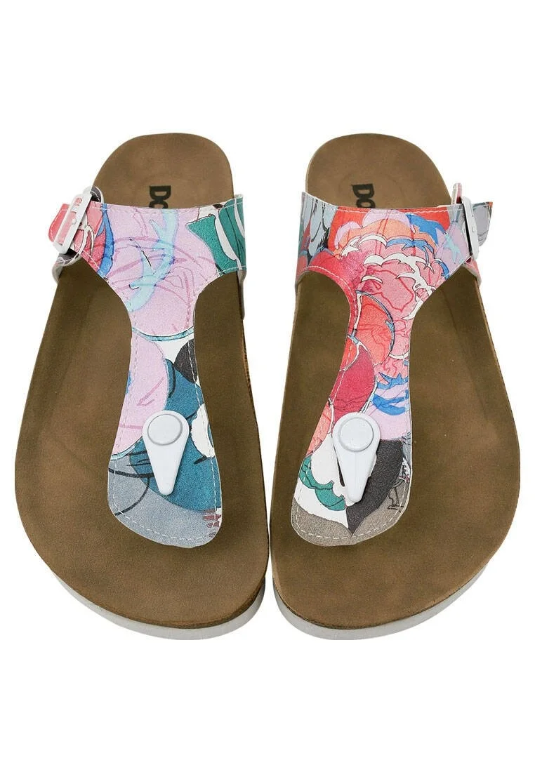 Femme Cuir Vegan Multicolore Sandales - Hello Motif