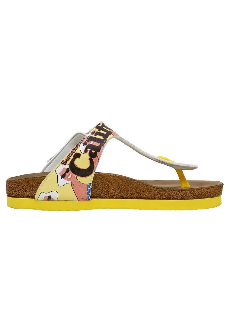 Femme Cuir Vegan Multicolore Sandales - Southern California Motif