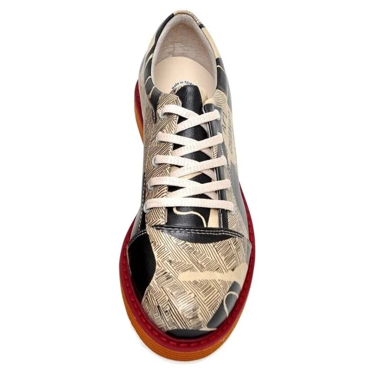 Femme Cuir Vegan Noir Baskets - Art Changes Everything Motif